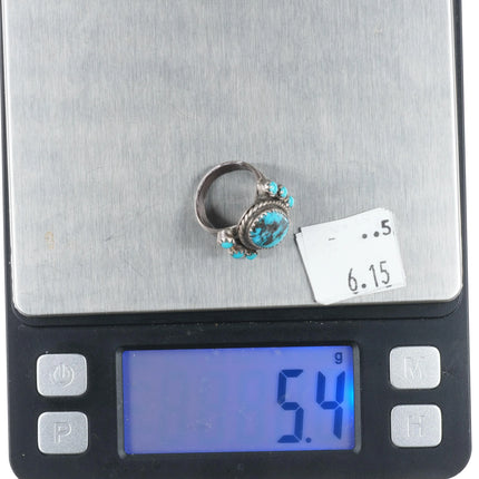 sz4.5 Vintage Navajo sterling silver snake eye turquoise ring nice center stone - Estate Fresh Austin