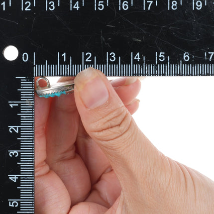 Loyalita Tsatte Zuni sterling silver carved turquoise/coral small pendant - Estate Fresh Austin