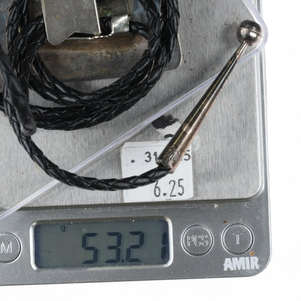 Robert Becenti Jr Vintage Navajo sterling silver Kachina overlay bolo tie - Estate Fresh Austin