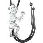 Robert Becenti Jr Vintage Navajo sterling silver Kachina figure overlay bolo tie - Estate Fresh Austin