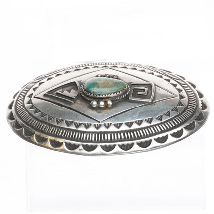 Herbert Cayatineto Navajo Large Sterling silver Royston turquoise belt buckle - Estate Fresh Austin