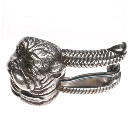 Retro Barry Kieselstein Cord sterling silver figural bulldog belt buckle - Estate Fresh Austin