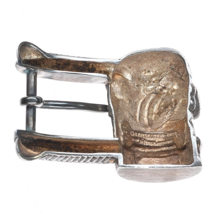 Retro Barry Kieselstein Cord sterling silver figural bulldog belt buckle - Estate Fresh Austin