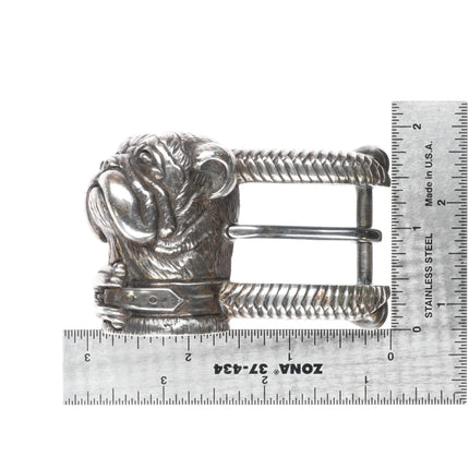Retro Barry Kieselstein Cord sterling silver figural bulldog belt buckle - Estate Fresh Austin