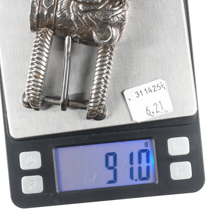 Retro Barry Kieselstein Cord sterling silver figural bulldog belt buckle - Estate Fresh Austin