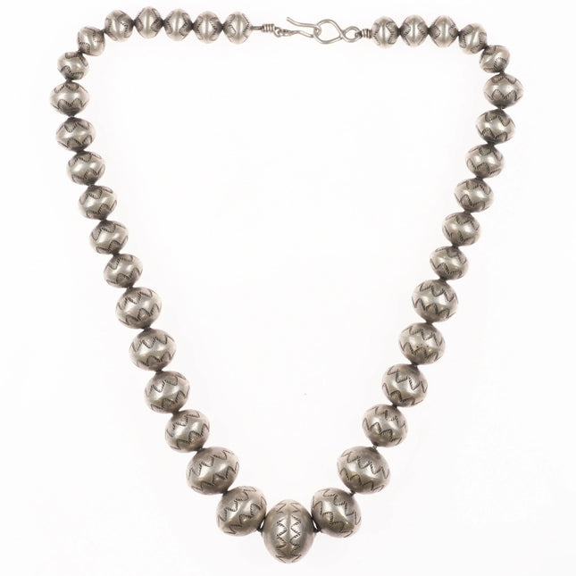 Amazing Vintage Hand Stamped Navajo pearl beaded necklace - Estate Fresh Austin