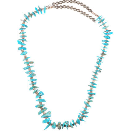 Vintage Sterling silver, turquoise/shell Native American Heishi necklace - Estate Fresh Austin
