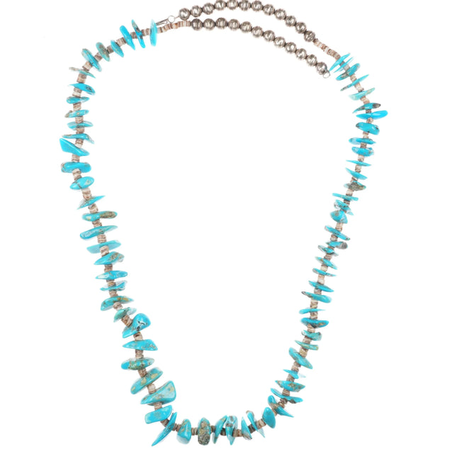 Vintage Sterling silver, turquoise/shell Native American Heishi necklace - Estate Fresh Austin