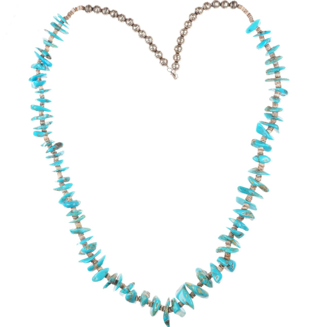 Vintage Sterling silver, turquoise/shell Native American Heishi necklace - Estate Fresh Austin