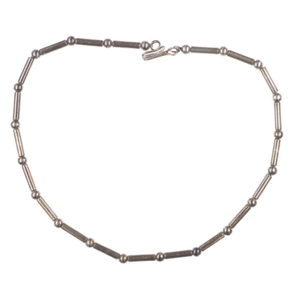 16" Vintage Southwestern sterling silver tube bead necklace - Estate Fresh Austin
