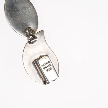 7.5" Retro Mexican modernist sterling silver chunky link bracelet leaf design - Estate Fresh Austin