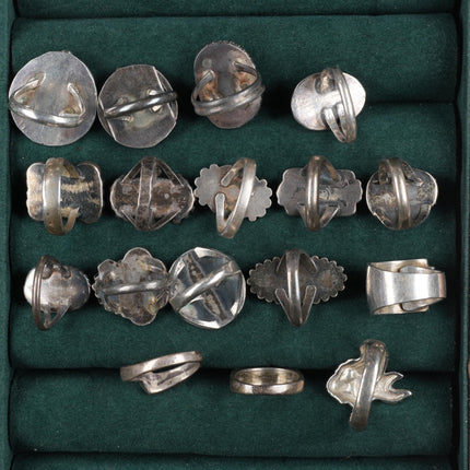 Sz4.5-9 vintage Collection sterling silver Turquoise Navajo, Zuni rings - Estate Fresh Austin