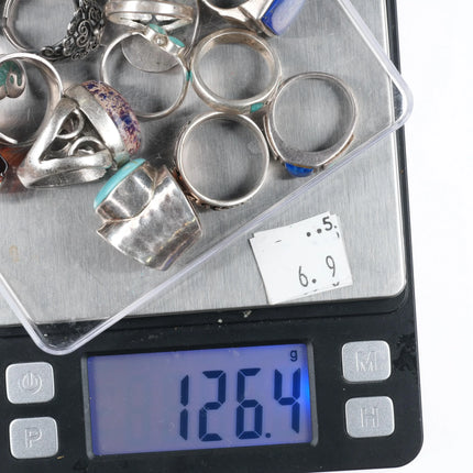 Sz5-10 vintage Collection sterling silver multi-stone modernist rings - Estate Fresh Austin