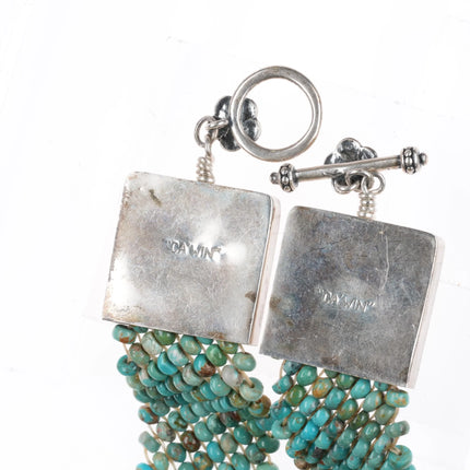 Jimmy Calabaza "Ca-Win" Santo Domingo Coral, turquoise sterling beaded necklace - Estate Fresh Austin