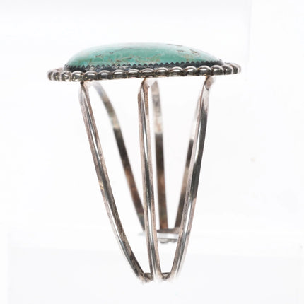 6.75" TDS Vintage southwest sterling silver single stone turquoise cuff bracelet - Estate Fresh Austin