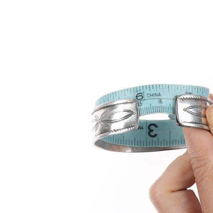 6.5" c1920 Antique Historic Navajo ingot silver #8 turquoise cuff bracelet - Estate Fresh Austin