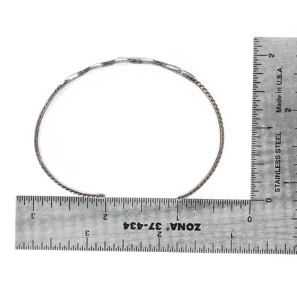 6.7" DL Chavez Zuni sterling silver malachite channel inlay cuff bracelet - Estate Fresh Austin