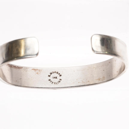 6.2" Bruce Morgan Navajo sterling silver 14k gold/sterling silver cuff bracelet - Estate Fresh Austin