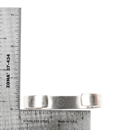 6.2" Bruce Morgan Navajo sterling silver 14k gold/sterling silver cuff bracelet - Estate Fresh Austin