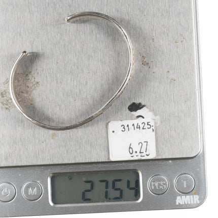 6.2" Bruce Morgan Navajo sterling silver 14k gold/sterling silver cuff bracelet - Estate Fresh Austin