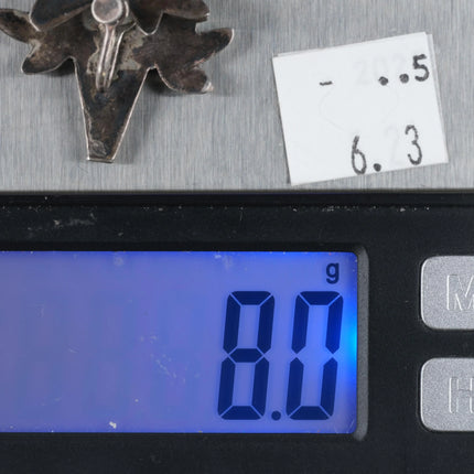 40's-50's Zuni Petit Point flower basket sterling silver screw back earrings - Estate Fresh Austin