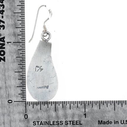 Darren Seweyestewa Hopi Overlay dangle earrings sterling silver - Estate Fresh Austin