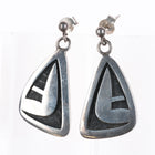 Stewart Tewawina Hopi Overlay dangle earrings sterling silver - Estate Fresh Austin