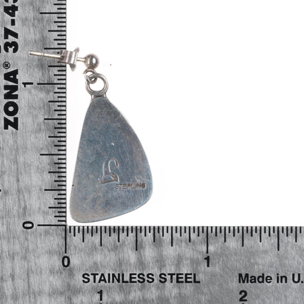 Stewart Tewawina Hopi Overlay dangle earrings sterling silver - Estate Fresh Austin