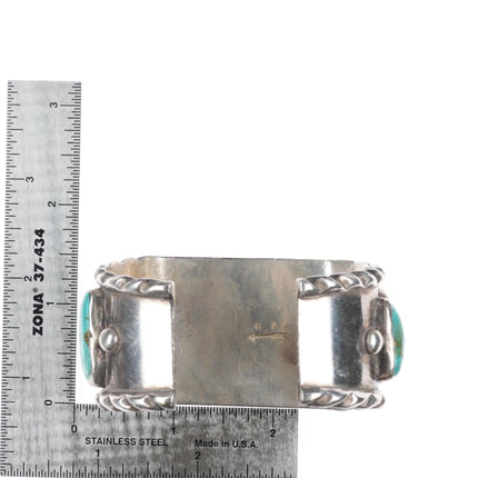 6.75" Vintage Navajo sterling silver/turquoise watch cuff bracelet TI Digital