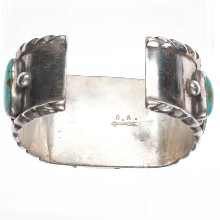 6.75" Vintage Navajo sterling silver/turquoise watch cuff bracelet TI Digital