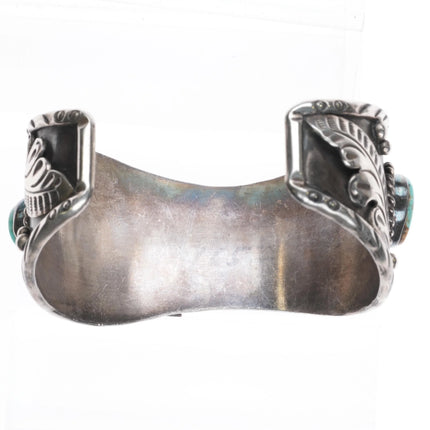 7" Navajo Vintage NOS Navajo sterling silver and turquoise watch cuff bracelet