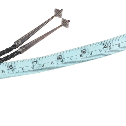 Vintage Bev Etsate Zuni sterling silver raised intarsia inlay kachina bolo tie