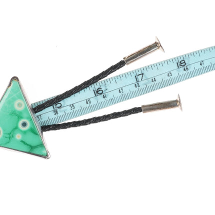 Vintage Southwestern modernist sterling silver jasper stone abstract bolo tie