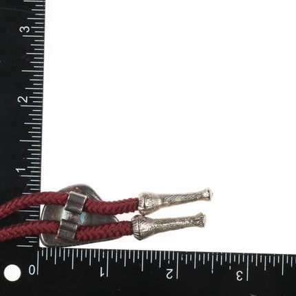 Vintage Southwestern modernist sterling silver Opal abstract bolo tie