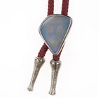 Vintage Southwestern modernist sterling silver Opal abstract bolo tie