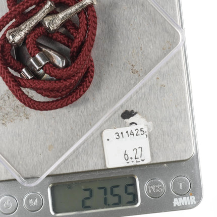 Vintage Southwestern modernist sterling silver Opal abstract bolo tie