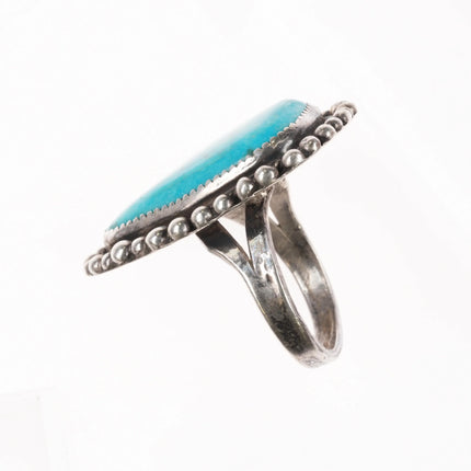 sz11.5 Large Vintage BM Native American sterling silver turquoise ring