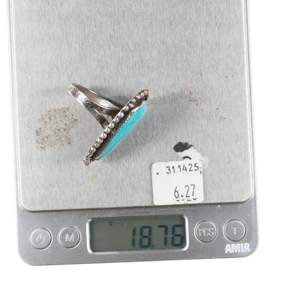 sz11.5 Large Vintage BM Native American sterling silver turquoise ring