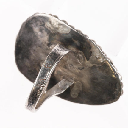 sz11.5 Large Vintage BM Native American sterling silver turquoise ring