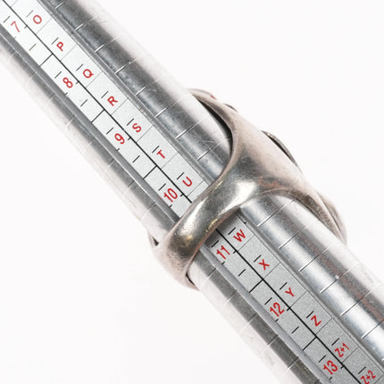 sz10.5 Huge Zuni Simplicio family sterling silver, turquoise, coral ring