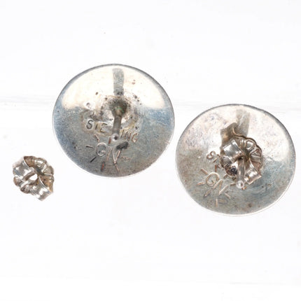 Greg Naseyouma Hopi Overlay stud earrings sterling silver - Estate Fresh Austin