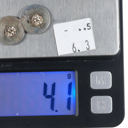 Greg Naseyouma Hopi Overlay stud earrings sterling silver - Estate Fresh Austin