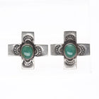 DM Southwestern sterling silver retro turquoise cross earrings - Estate Fresh Austin