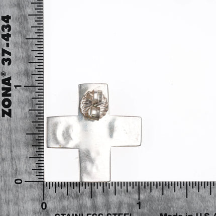 DM Southwestern sterling silver retro turquoise cross earrings - Estate Fresh Austin