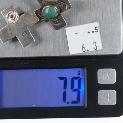 DM Southwestern sterling silver retro turquoise cross earrings - Estate Fresh Austin