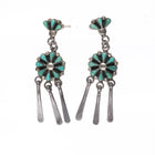 Vintage Yatsattie Zuni petit point turquoise sterling silver dangle earrings - Estate Fresh Austin