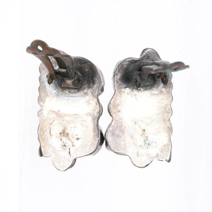 c1950's Bisbee Turquoise Zuni sterling silver clip-on earrings - Estate Fresh Austin