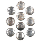 10 Vintage Southwestern sterling silver button covers wolf/Bear/Sunface - Estate Fresh Austin