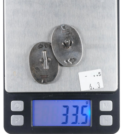 c1950's Antonio Pineda Taxco sterling silver modernist hunting cufflinks - Estate Fresh Austin