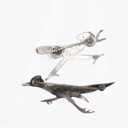 Vintage Navajo/Zuni sterling silver Roadrunner/thunderbird pins - Estate Fresh Austin
